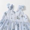 ALINTU Toddler Girls Dress Sleeveless Princess Beach Ruffle Sundress, Light Blue 3-4T view 3