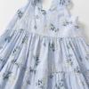 ALINTU Toddler Girls Dress Sleeveless Princess Beach Ruffle Sundress, Light Blue 3-4T view 4