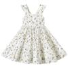 ALINTU Toddler Girls Dress Sleeveless Princess Beach Ruffle Sundress, White Floral 4-5T view 1