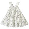ALINTU Toddler Girls Dress Sleeveless Princess Beach Ruffle Sundress, White Floral 4-5T view 2