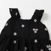 ALINTU Toddler Girls Dress Sleeveless Princess Beach Ruffle Sundress, Black 5-6 Years view 3