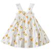 ALINTU Toddler Girls Dress Sleeveless Princess Beach Ruffle Sundress, White 5-6 Years view 2