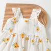 ALINTU Toddler Girls Dress Sleeveless Princess Beach Ruffle Sundress, White 5-6 Years view 3