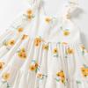 ALINTU Toddler Girls Dress Sleeveless Princess Beach Ruffle Sundress, White 5-6 Years view 4