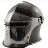 NineFit Basics Helmet Solid 18 Gauge Steel Helmet | Visored Barbute Viking Helmet | Best Gift for Halloween, black & silver view 1