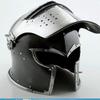 NineFit Basics Helmet Solid 18 Gauge Steel Helmet | Visored Barbute Viking Helmet | Best Gift for Halloween, black & silver view 2