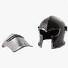NineFit Basics Helmet Solid 18 Gauge Steel Helmet | Visored Barbute Viking Helmet | Best Gift for Halloween, black & silver view 3