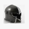 NineFit Basics Helmet Solid 18 Gauge Steel Helmet | Visored Barbute Viking Helmet | Best Gift for Halloween, black & silver view 4