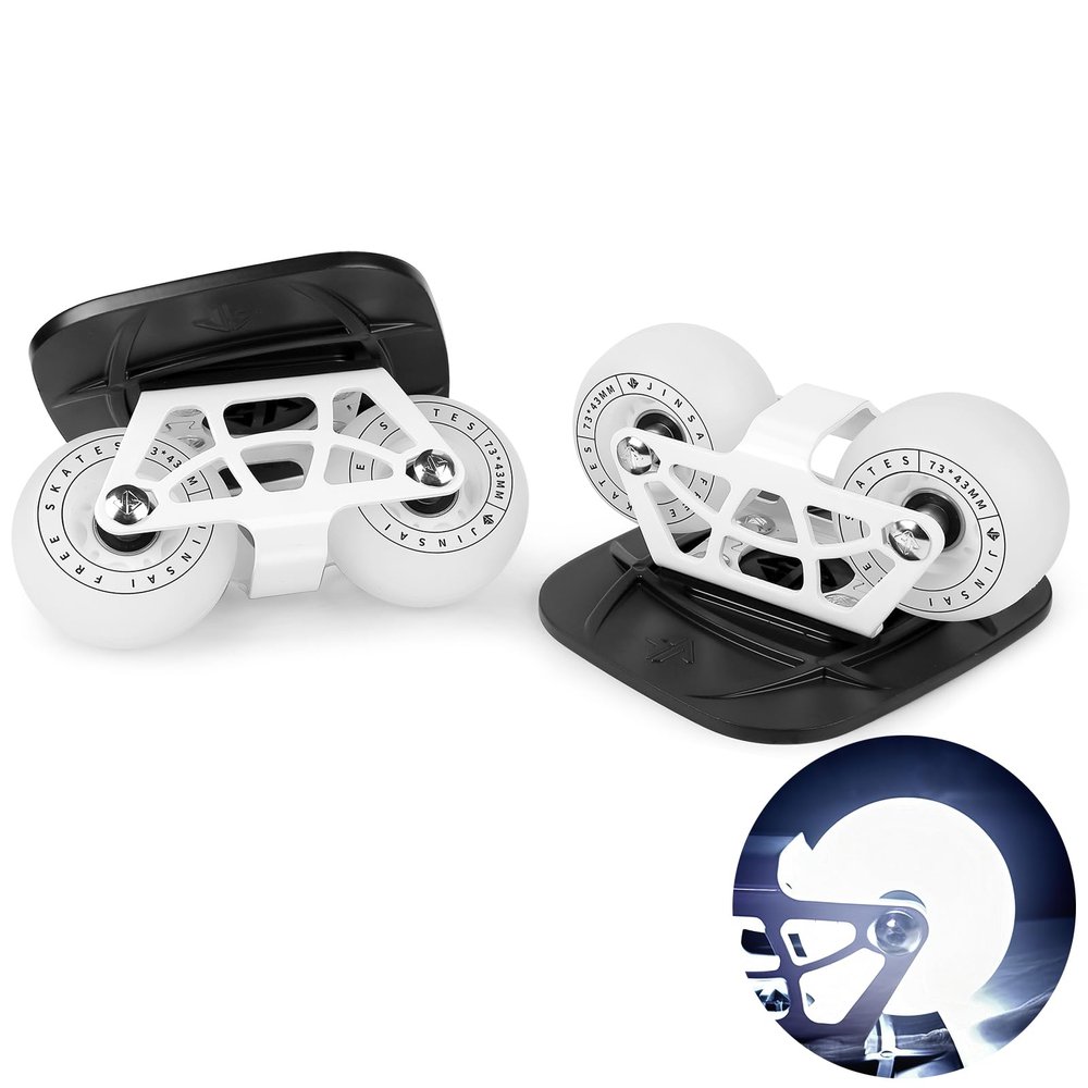 Freeskates with Metallic Surface, White Flashing Wheels, Dual Axle Distance Support, Suitable for Both Adults and Children's Roller Skating and Inline Skating ShoesDrift Board