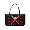 Baseball Weekender Tote Bag Baseball Bag (Black Bag with Red Baseball Font) view 1