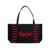 Baseball Weekender Tote Bag Baseball Bag (Black Bag with Red Baseball Font) view 2