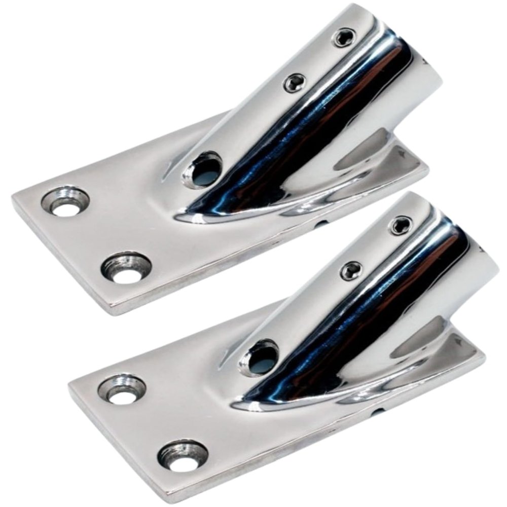 2PCS Boat Hand Rail Base, 316 Stainless Steel 30/45/60/90 Yacht Rail Fittings Heavy Duty Marine Grade Rectangular Base Rail Tube Stanchion Base Column Accessories for 7/8 inch Outer Diameter Pipe