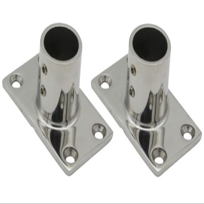 2PCS Boat Hand Rail Base, 316 Stainless Steel 30/45/60/90 Yacht Rail Fittings Heavy Duty Marine Grade Rectangular Base Rail Tube Stanchion Base Column Accessories for 7/8 inch Outer Diameter Pipe