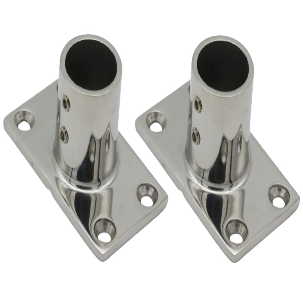 2PCS Boat Hand Rail Base, 316 Stainless Steel 30/45/60/90 Yacht Rail Fittings Heavy Duty Marine Grade Rectangular Base Rail Tube Stanchion Base Column Accessories for 7/8 inch Outer Diameter Pipe