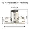 2PCS Boat Hand Rail Base, 316 Stainless Steel 30/45/60/90 Yacht Rail Fittings Heavy Duty Marine Grade Rectangular Base Rail Tube Stanchion Base Column Accessories for 7/8 inch Outer Diameter Pipe view 3