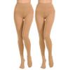 Paralinda 2 Pairs Women's Solid Color Tights 80D, Soft Opaque Microfiber Tights (Nude, S/M) view 1