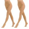 Paralinda 2 Pairs Women's Solid Color Tights 80D, Soft Opaque Microfiber Tights (Nude, S/M) view 2