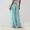 ZYXTIM Wide Leg Linen Pants for Women Summer Casual Palazzo Pants Drawstring Lightweight Flowy Boho Beach Pants with Pockets(Light Blue,X-Large) view 3