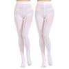 Paralinda 2 Pairs Women's Solid Color Tights 80D, Soft Opaque Microfiber Tights (White, S/M) view 1