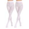 Paralinda 2 Pairs Women's Solid Color Tights 80D, Soft Opaque Microfiber Tights (White, S/M) view 2