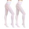 Paralinda 2 Pairs Women's Solid Color Tights 80D, Soft Opaque Microfiber Tights (White, S/M) view 3