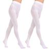 Paralinda 2 Pairs Women's Solid Color Tights 80D, Soft Opaque Microfiber Tights (White, S/M) view 4