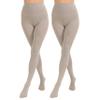 Paralinda 2 Pairs Women's Solid Color Tights 80D, Soft Opaque Microfiber Tights (Grey, L/XL) view 1