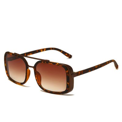 HCHES Retro Sunglasses Men Women Outdoor Street Shooting Vintage Sun Glasses Sports Driving Eyewear UV400,C5,leopard grad tea,One size