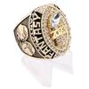 2023 Fantasy Football Championship Ring | Black Gunmetal Plated Award For Fantasy Football Trophy League Winner | Color Stones (size 8, Clear Outer) view 1