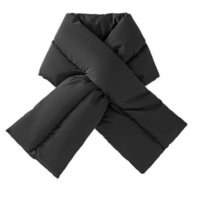 CHRISK Winter Warm Scarf Outdoor Cross Neckband Portable Skiing Anti Cold Wind Lightweight Neck Protection Cloud Silk Cotton (Color : Black, Size : 110 * 20cm)