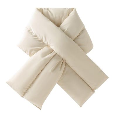 CHRISK Winter Warm Scarf Outdoor Cross Neckband Portable Skiing Anti Cold Wind Lightweight Neck Protection Cloud Silk Cotton (Color : Beige, Size : 110 * 20cm)