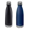 CHILLOUT LIFE Stainless Steel 2 Pack Water Bottle for Kids School: 17 oz Double Wall Insulated Cola Bottle Shape for Cold and Warm Drinks, 2 Set (Black - Navy Blue) view 1