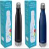 CHILLOUT LIFE Stainless Steel 2 Pack Water Bottle for Kids School: 17 oz Double Wall Insulated Cola Bottle Shape for Cold and Warm Drinks, 2 Set (Black - Navy Blue) view 3