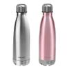 CHILLOUT LIFE Stainless Steel 2 Pack Water Bottle for Kids School: 17 oz Double Wall Insulated Cola Bottle Shape for Cold and Warm Drinks, 2 Set (Rose Gold - Stainless Steel) view 1