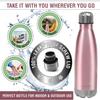 CHILLOUT LIFE Stainless Steel 2 Pack Water Bottle for Kids School: 17 oz Double Wall Insulated Cola Bottle Shape for Cold and Warm Drinks, 2 Set (Rose Gold - Stainless Steel) view 2