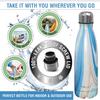CHILLOUT LIFE Stainless Steel 2 Pack Water Bottle for Kids School: 17 oz Double Wall Insulated Cola Bottle Shape for Cold and Warm Drinks, 2 Set (Carrara Marble - Ocean Marble) view 2