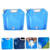 Kisangel 2pcs Foldable Water Bag Portable Outdoor Water Storage Pouch for Hiking Camping Fishing Sports Durable Design Efficient Inlet Outlet view 2