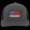 Tacoma American Flag USA Trucker Snap Back Hat Royal/White/Rectangle view 2