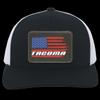 Tacoma American Flag USA Trucker Snap Back Hat Royal/White/Rectangle view 3