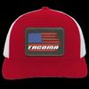 Tacoma American Flag USA Trucker Snap Back Hat Royal/White/Rectangle view 4