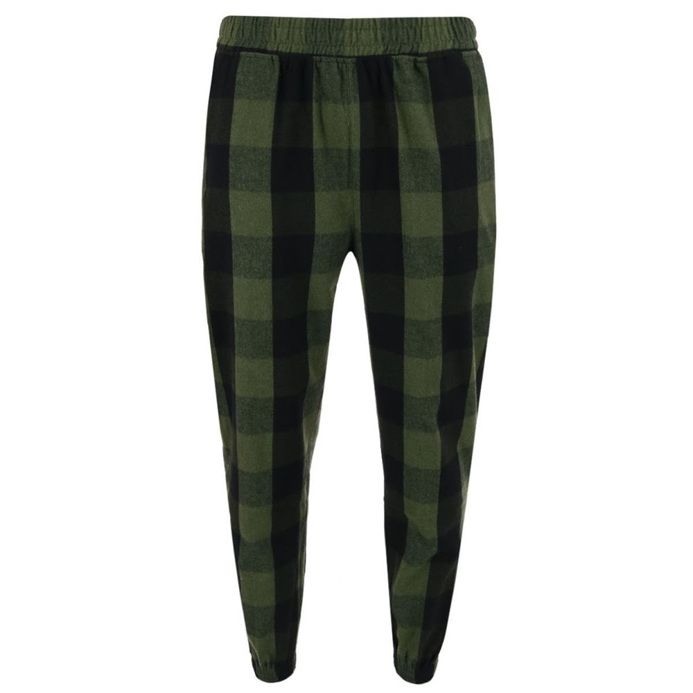 Burnside Mens Flannel Jogger, 3XL, Army-Black