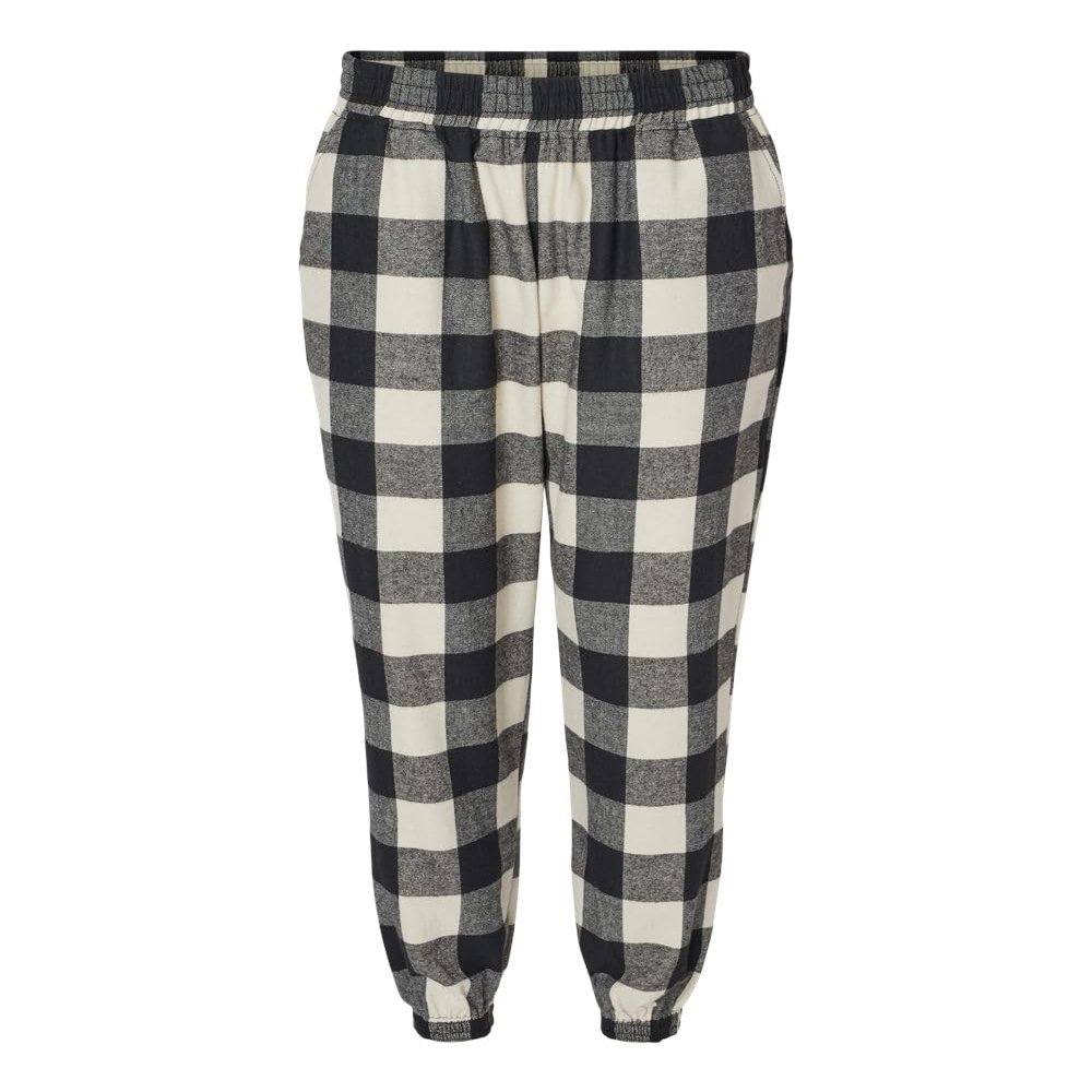 Burnside Youth Flannel Joggers, XS, Ecru-Black Buffalo