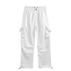 Men's Cargo Pants Elastic Waist Lightweight Drawstring Outdoor Tactical Pants Fashion Streetwear Athletic Hiking Pants White view 3