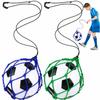 TOBWOLF 2PCS Solo Soccer Ball Net, Football Practice Kick Bungee Trainer Juggling Net, Adjustable Locked Net Bungee Elastic Soccer Ball Net Kicker, Football Training Equipment for Youth Kicking Practi view 1