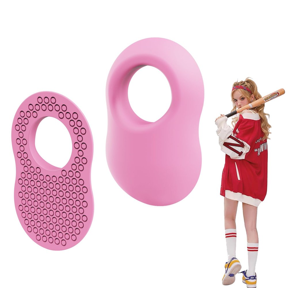 2 Pack Thumb Guard for Pro Batters, Hitter Swing Training Aid, Thumb Guard & Batting Grip Baseball Accessories, Reduce Bat Sting - Pink