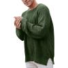 xoxingysm Mens Crewneck Sweater Casual Long Sleeve Solid Fall Winter Thermal Basic Designed Kinted Pullover Top Army Green view 2