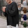 xoxingysm Mens Crewneck Sweater Casual Long Sleeve Solid Fall Winter Thermal Basic Designed Kinted Pullover Top Army Green view 4