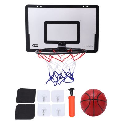 QANYEGN Wall Moted Basket Hoop Set, Perforation Hole-Less Indoor Basket Hoop, Basket Hoop Game for Bedroom, Office