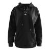 xoxingysm Mens Fleece Sweatshirt Hooded Flannel Henley Half Button Stylish Thermal Athletic Coat Winter Outdoor Jogging Hoodies Sportwear with Pocket Black view 1