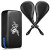 Poen 3 Pcs Taekwondo Kick Pads Muay Thai MMA Karate Sparring Gear Martial Arts Kickboxing Training Pads Punching Striking Target Equipment PU Leather Paddles Strike Curved Kick Shield(Black) view 1